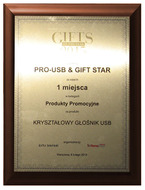I MIEJSCE GIFTS OF THE YEAR 2015 w kategorii PRODUKTY PROMOCYJNE na REMADAYS 2015 w Warszawie za KRYSZTAŁOWY GŁOŚNIK USB